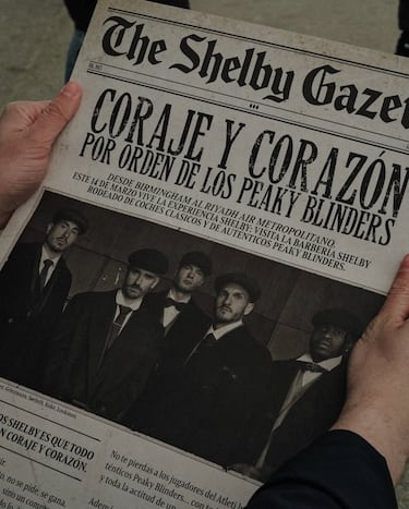 Publicidad de la película 'Peaky Blinders: El hombre inmortal' en el estadio Metropolitano antes del partido entre el Atlético de Madrid y el Getafe.