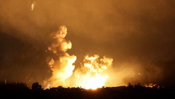 Smoke rises following an explosion over Beirut's southern suburbs after a strike, amid the ongoing hostilities between Hezbollah and Israeli forces, as seen from Sin El Fil, Lebanon, October 3, 2024. REUTERS/Amr Abdallah Dalsh