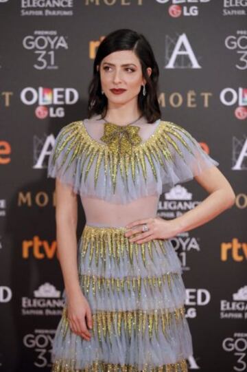 MADRID, 04/02/2017.- La actriz Bárbara Lennie posa a su llegada a la gala de la XXXI edición de los Premios Goya del cine español que se celebra esta noche en el Marriott Auditorium Hotel, en Madrid. EFE/JuanJo Martín