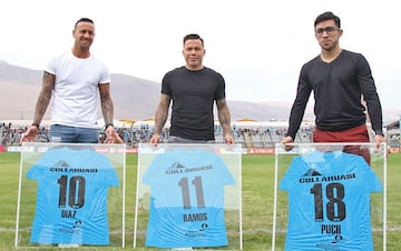 Díaz, Ramos y Puch en un acto de Deportes Iquique.