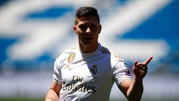 Luka Jovic during his presentation as new player of Real Madrid at Santiago Benrabeu Stadium in Madrid, Spain, on June 12, 2019.