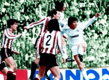 Juanito, en un partido contra el Athletic de Bilbao.