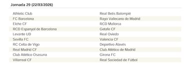 El calendario de LaLiga EA Sports 25/26 