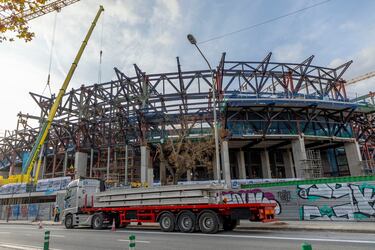 Vista general de las obras del nuevo estadio del FC Barcelona en Spotify Camp Nou.