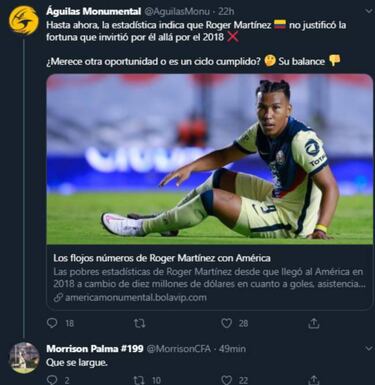 Juvenil del América arremete contra Roger Martínez