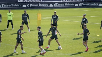 Entrenamiento del Málaga, imagen de archivo.