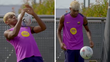 Lamine Yamal stuns everyone with incredible juggling skills at Barça training