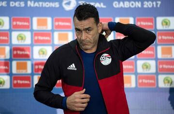 Egypt's national football team captain Essam El-Hadary attends a press conference during the African Cup of Nations