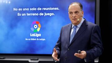 El presidente de LaLiga de f&uacute;tbol, Javier Tebas.