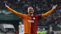 Konya (Turkey), 26/05/2024.- Galatasaray's Mauro Icardi celebrates after scoring 1-0 goal during the Turkish Super League match between Konyaspor and Galatasaray in Konya, Turkey 26 May 2024. (Turquía) EFE/EPA/STRINGER
