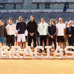 Las estrellas del tenis homenajean a Ferrer en el Mutua Madrid Open
