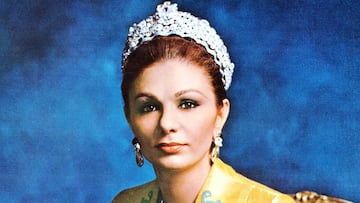 Retrato oficial de la emperatriz Farah Pahlaví (nacida en 1938), esposa y viuda de Mohammad Reza Pahlaví, el Sha de Irán (1919-1979).