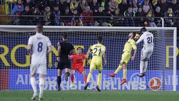 El cabezazo del canterano en El Madrigal sirvi&oacute; para ganar el primer partido de la racha (2-3).