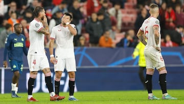 El Sevilla, tras una derrota de esta temporada.