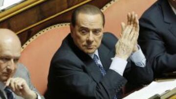 El expresidente italiano Silvio Berlusconi el 30 de abril en el Senado de Roma.