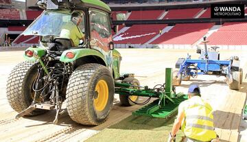 Wanda Metropolitano's newly-laid pitch in pictures