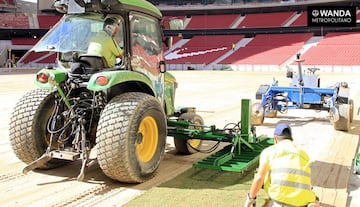 Wanda Metropolitano's newly-laid pitch in pictures