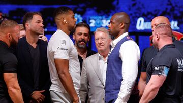 Boxing - Matchroom Press Conference - Wembley Arena, London, Britain - June 26, 2024 Anthony Joshua and Daniel Dubois go head to head during the press conference Action Images via Reuters/Andrew Couldridge