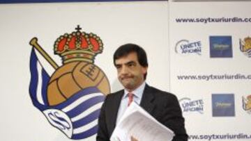 Iñaki Badiola durante su época como presidente de la Real, en 2008.