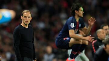 Tuchel, en el partido de ayer del París Saint Germain.