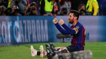 01/05/19 PARTIDO CHAMPIONS LEAGUE  SEMIFINAL IDA 
 BARCELONA - LIVERPOOL 
 TERCER GOL MESSI LANZAMIENTO FALTA DIRECTA 3-0 ALEGRIA