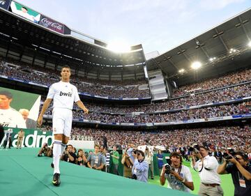 Cristiano Ronaldo en el estadio Santiago Bernabéu.