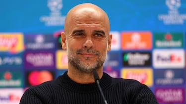 Soccer Football - Champions League - Manchester City Press Conference - Etihad Campus, Manchester, Britain - February 18, 2025 Manchester City's Pep Guardiola during a press conference Action Images via Reuters/Violeta Santos Moura