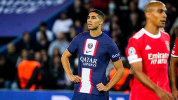 Achraf Hakimi, jugador del PSG, durante un partido.