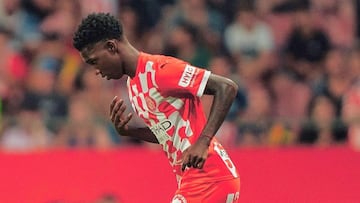 Míchel, DT de Girona, lamenta la lesión de Yaser Asprilla.