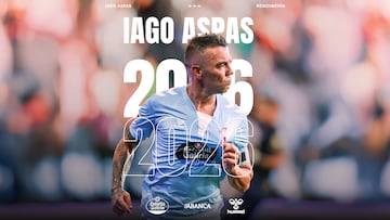 Anuncio de la renovación de Iago Aspas por el Celta hasta el 2026.