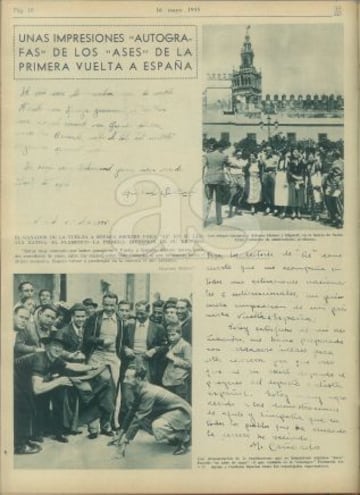 Recorrido por las mejores imágenes de la I Vuelta a España a través de la edición de AS Semanal de 1935.