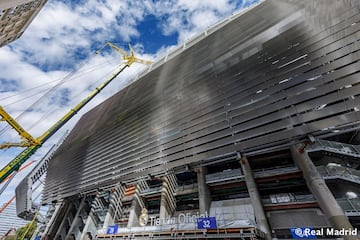 Las obras de remodelaci¨®n del estadio del Real Madrid siguen a buen ritmo y encaran la recta final para su estreno la pr¨®xima temporada.