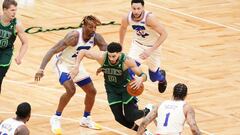 Jayson Tatum, durante el partido de la NBA que ha enfrentado a Boston Celtics y a Philadelphia Sixers.