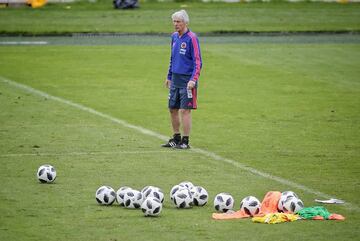 La Selección Colombia realizó su segunda práctica en El Campín, previo al partido de despedida y viaje a Milán. En el entrenamiento hubo dos grupos: uno haciendo trabajo defensivo y otro trabajo en ataque.