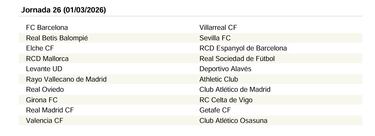 El calendario de LaLiga EA Sports 25/26 