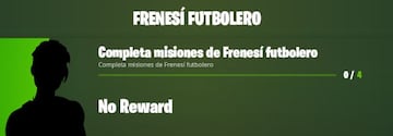 Objetivo Adicional de Frenes&iacute; Futbolero en Fortnite Temporada 4