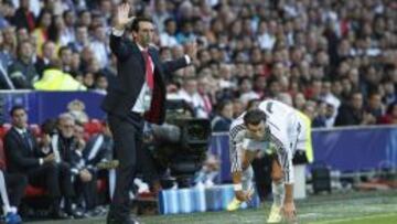 Unai Emery, durante el partido de la Supercopa en Cardiff.