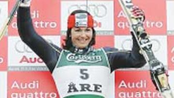 María José Rienda tras ganar en Are.