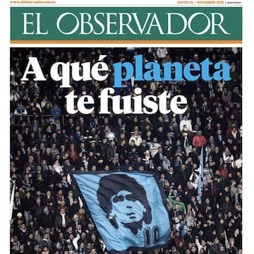 Así vivió la prensa internacional el fallecimiento de Maradona: algunas portadas pasarán a la historia