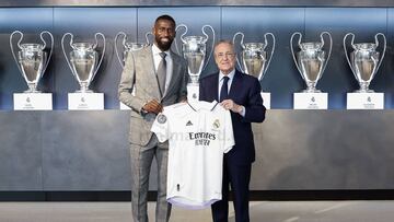 Rüdiger y Florentino Pérez.