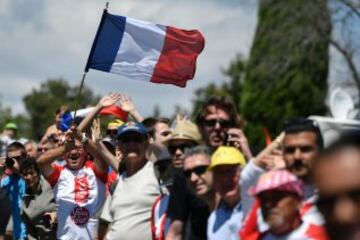 Aficionados franceses durante la etapa. 