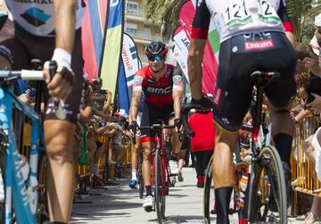 Nicolas Roche antes de iniciarse la novena etapa.