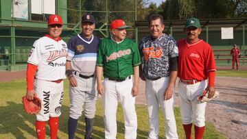 AMLO jugó beisbol con el ‘Borrego’ Sandoval, Daniel Fernández, Matías Carrillo y Chito Ríos