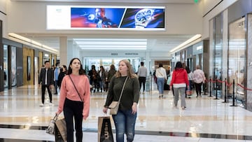 People carrying shopping bags walk inside the King of Prussia shopping mall, as shoppers show up early for the Black Friday sales, in King of Prussia, Pennsylvania, U.S. November 26, 2021.  