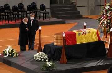 Pista central de la Caja M¨¢gica donde se ha dado el ¨²ltimo adi¨®s a la leyenda del tenis espa?ol.