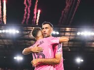 Sergio Busquets y Jordi Alba al terminar el partido Inter Miami vs Nashville SC. (Inter Miami CF)