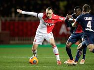 Dimitar Berbatov en un partido de Mónaco.