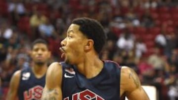 Derrick Rose, durante la concentración en Las Vegas.