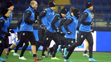 Los jugadores del Atalanta, durante su &uacute;ltimo entrenamiento.