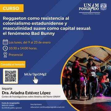Así te puedes inscribir al curso que impartirá la UNAM sobre Bad Bunny